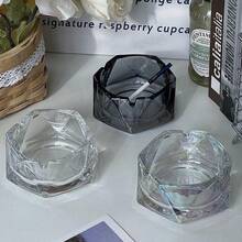 高颜值烟灰缸酒店轻奢多功能居家办公超值水晶玻璃烟灰缸 - 彩色 - 查看 3