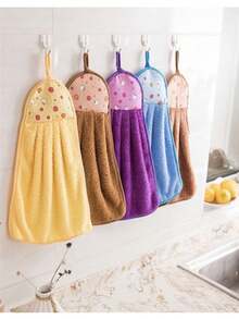 Paquete de 10/6/3/1 toallas gruesas de forro polar coral, toallas de mano absorbentes de secado rápido para colgar, ideales para la decoración del baño, la cocina y la sala de estar.