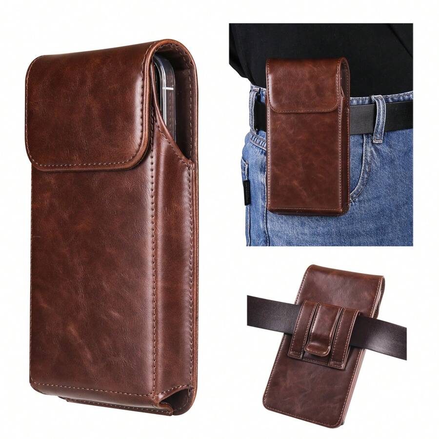 VIETAO VINTAGE 7,2 inch Crazy Horse model agățat curea talie Faux din piele geantă mobilă geantă telefon mobil geantă talie cu clip husă