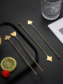1pc Stainless Steel Cocktail Stirrer, Bar Mixing Stick, Beverage Drink Stirrer - Multicolor - View 4