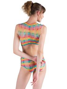 Carnaval Body Rede de Peixe Arco Iris Body de Arrastão Arco Iris Colorido Carnaval Cores Sedutor e Fascinante, Destacando a Silhueta Perfeita Conjunto de Renda Colorido Sensual Design Vazado Presente de Dia dos Namorados Exclusivo para Casais Apaixonados Apaixonados Acendedor de Paixão Traje Noturno da Sedução - Vermelho - Visão 7