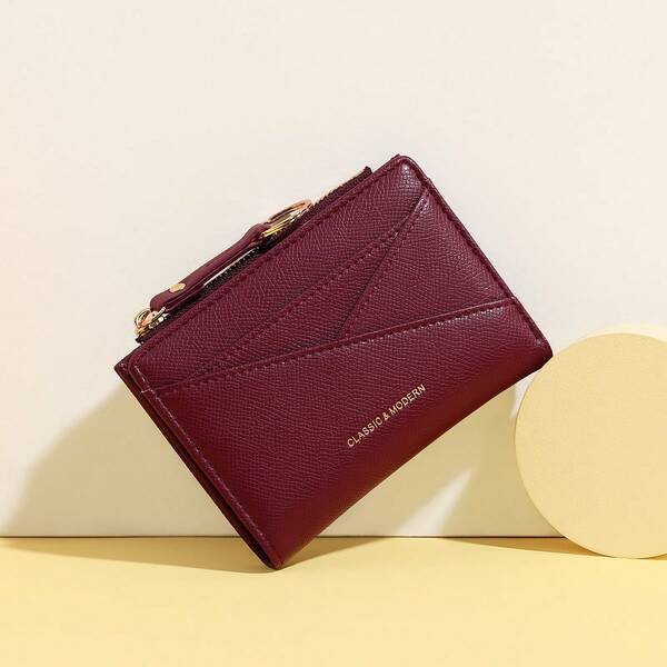 New Women Wallet & Key Chain Asymmetrical Design Ultra-Thin Compact Bifold Zipper Coin Purse For Women Mini Wallet Purse Wallet Small Wallet Card Wallet Coin Wallet Money Wallet Cute Wallet