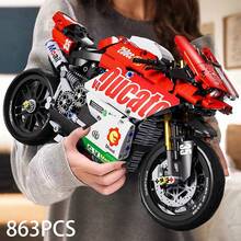 Dekoracja świąteczna 863 szt. V4 Zestaw klocków motocyklowych, seria Technic Super Model motocykla, techniczne wyścigi, zabawki montażowe dla dorosłych, prezent urodzinowy / prezenty świąteczne