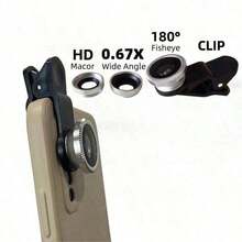 2025 New Triple-Function Mobile Phone Camera Lens Kit - Wide-Angle, Macro, And Fish-Eye Lenses - Suitable For Smartphone Photography Accessories, Portable Devices, And Selfies, Suitable For Summer Vacations, Travel, Creative Photography, Social Media Content Creation, Video Blogs, Etc. Phone Lens Accessories. Halloween Party, Christmas And New Year Photo Tools.