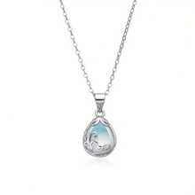 1 pezzo Collana con pendente a goccia in moonstone elegante in argento 925, minimalista e versatile, regalo per famiglia, amici, Natale, Ognissanti, San Valentino, compleanno