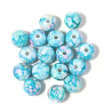 Acrylic 8mm Multi-Color Painted Pattern Round Beads - 100pcs For Jewelry Making, DIY Bracelet, Necklace, Phone Chain Craft Supplies