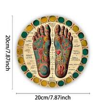 1pc Vintage Reflexology Foot Chart Metal Sign - 8x8inch Aluminum Wall Decor, Educational For Home, Garden, Bar, Cafe & Gym - 鋁 20x20cm(8x8吋) - 查看 5