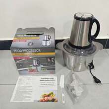 Picadora de carne eléctrica doméstica, mezcladora de carne para panecillos de cinco cuchillas de alta potencia, picadora de carne multifunción de 110 V