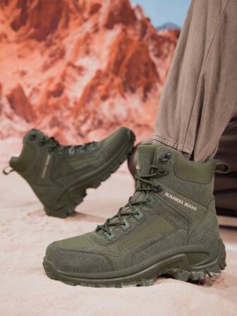 Outdoor Hiking Desert Boots Men 2025 New Breathable Anti-Slip Anti-Sand Ultra-Lightweight High-Top Combat Boots, Men's High-Top Outdoor Camping Black Hiking Shoes, Breathable Comfortable Hiking Boots, Training Tactical Boots, Ultra-Light Winter Outdoor High-Top Combat Tactical Boots Men Special Forces Training Boots Waterproof Sports Boots, Trekking Ankle Boots Men Size 39-47