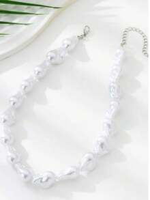 Asymmetrical Pearl Long Necklace For Women, French Luxury Baroque Pearl, High-Quality, Matching Pearl Necklace