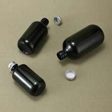 1/3pcs Green Empty Round Bottles (200ml/300ml/500ml) With Silver Aluminum Caps - Refillable Bottles For DIY Skincare, Lotions & Craft Liquids - Dark Green - View 5