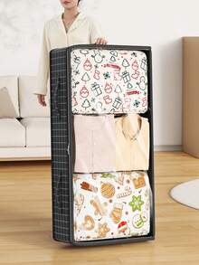 1 Stück faltbare Bettunterlage Kleidungsaufbewahrungstasche, Tasche mit großer Kapazität für Decke und Kissen, flache Aufbewahrungstasche, Aufbewahrungstasche für Schrankoberseite, Aufbewahrungsbehälter für Wohnzimmer und Schlafzimmer, komplett transparente Oberseite für einfaches Herausnehmen der Kleidung, bevorzugt