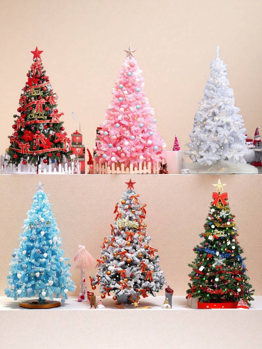 Artificial Christmas Tree, Encrypted PVC Christmas Decoration Tree, (White, Blue, Pink, Black, Silver) Is Very Suitable For Home, Office, Thanksgiving And Holiday Decoration. Elegant Design, Durable Tree Branches. Reusable Party Center Decorations For Christmas Enthusiasts Christmas Decorations Home Christmas Gifts Christmas Decor