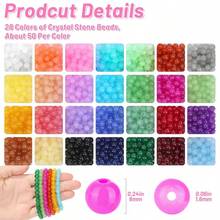 1 Box 28 Colors 6mm Solid Color & Ombre Glass Beads, Jewelry Making Kit
