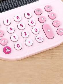 1 pieza con patrón de corazón calculadora - Rosa - Ver 4