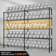 58''W  Adjustable  Storage Shelves 1500LBS  NSF  Wire Shelving Unit 5 Tier Metal Shelving For Storage Rack Shelves For Storage Heavy Duty Garage Shelf Pantry Shelves Kitchen Shelving,  58''W*71''H*