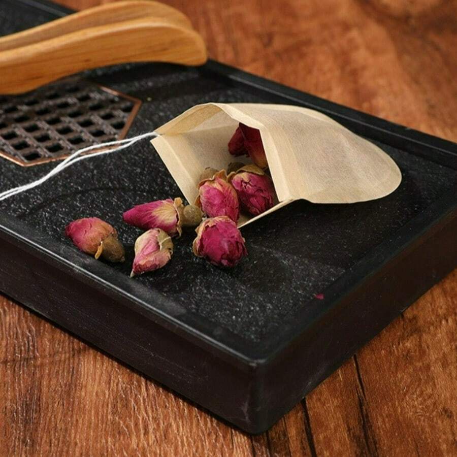 约 100 个未漂白茶滤袋 - 适用于散叶茶、咖啡、沐浴香料和汤品、茶具、厨房小工具