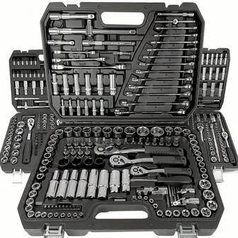 46pcs Premium Hand Tool Set, Including Ratchet And Torque Wrench - Super Portable, Multifunctional, Suitable For Automotive, Bicycle And Motorcycle Repair As Well As Home Use