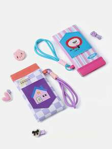 1pc Cute Dopamine Design Sunglasses Case, Portable Eyeglasses Storage Bag With Automatic Closure, Scratch-Resistant, Handheld Or Hanging