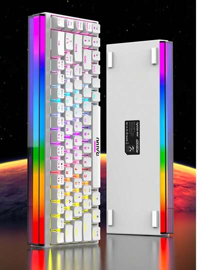 Wired Keyboard Gaming Keyboard FPS 68 Keys Hot-Swappable, New Lighting Design, Cool Lighting Effects, Full Key Hot-Swappable, Lightweight And Portable