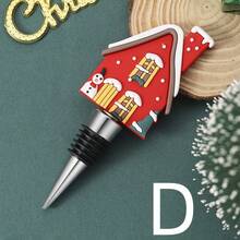 1pc Christmas Small Gift, Christmas Gift, Party Favor, Christmas Tree Shaped Wine Bottle Stopper - Multicolor - View 7