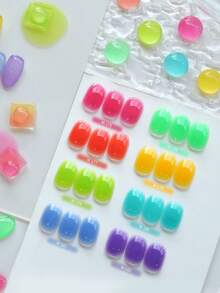 XEIJAYI Frame Bottle Glass Sugar Paper -- Popular Nail Art Colorful Candy 1pc Gel Polish Fashion LED Glossy Nail Art Salon Women'S Nail Art Tools Fashion Solid Color Gel Salon Solid Color Art - 彩色 - 查看 3