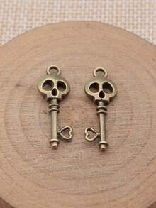 20pcs 26x9mm(1.02x0.35inch) Skull Heart Key Charms Pendant For DIY Jewelry Making Necklace Keychain Phone Chain Bracelet Making Accessories Handmade Craft Making Findings - Skull Key - View 7