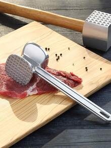 Meat Tenderizer Tool, Premium Meat Mallet With, Kitchen Mallet Ideal For Tenderizing Steak, Poultry & Chicken Cutlet - Silver - View 1