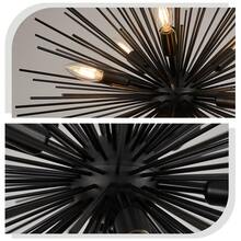 Sputnik Chandelier Solid Metal Starburst Chandelier Light Fixture 9-Light Mid-Century Modern Satellite Light Fixture For Living Room Dining Room Foyer Study Room Bathroom,E12 - 黑色 - 查看 3