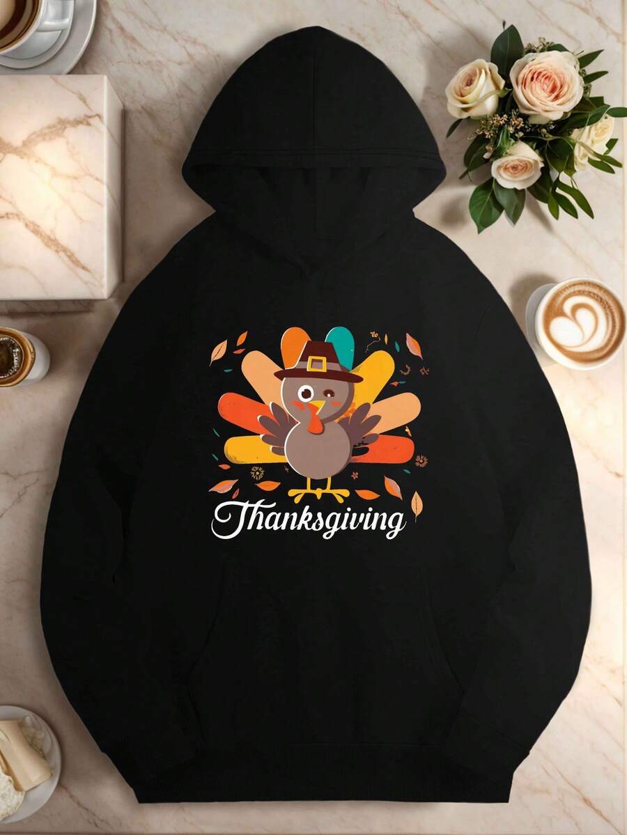 Sudadera con Capucha de Pavo Verde para Mujer Talla Grande - Sudadera Casual Oversize Diseño Feliz Día del Turquí, Hojas de Otoño y Sombrero Pilgrim, Bolsillo Canguro, Abrigo Acogedor Invierno-Otoño para Fiestas Navideñas (250g), Sudaderas de Talla Grande, Sudaderas de Talla Grande para Mujer, Sudaderas de Talla Grande para Mujer, Sudaderas para Mujer Talla Grande, Sudadera de Talla Grande para Mujer, Sudaderas Plus para Mujer, Sudadera de Otoño para Mujer Talla Grande, - Oscuro - Ver 1