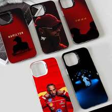 L-Lewis H-Hamilton 44 F1 Phone Case Covercompatible with   17 16 15 14 13 12 11 Pro Max Plus Color Shockproof Back Silver Cover,Covercompatible with  17 Hülle, 17 pro Hülle, 17 promax Hülle