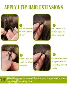 I-Tip Hair Extensions, Human Hair, I-Tip Hair Extensions - Invisible, Pre-Bonded Straight Fusion Hair Extensions, Unisex, I-Tip Hair Extensions, Human Hair Extensions, 1B Natural Black Straight Hair, I-Tip Keratin Hair Extensions, Invisible - Multicolor - View 9