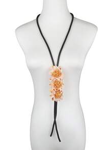 MARLIWOO 1 pieza Collar de estilo campestre hecho a mano decorado con flores en estilo bohemio para mujeres - Negro - Ver 8