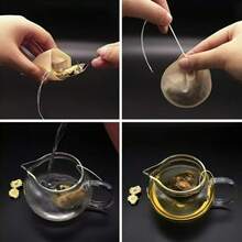 About 100pcs Unbleached Tea Filter Bags - For Loose Leaf Tea, Coffee, Bath Spice & Soup Infusions, Tea Accessories, Kitchen Gadgets - Yellow - View 8