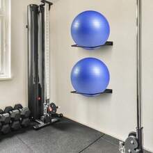 Large Stability Ball Wall RackYoga Ball Storage Rack, Yoga Studio And Home Or Commercial Gym Exercise Ball Equipment Organizer(Black) - Type1 - 查看 7