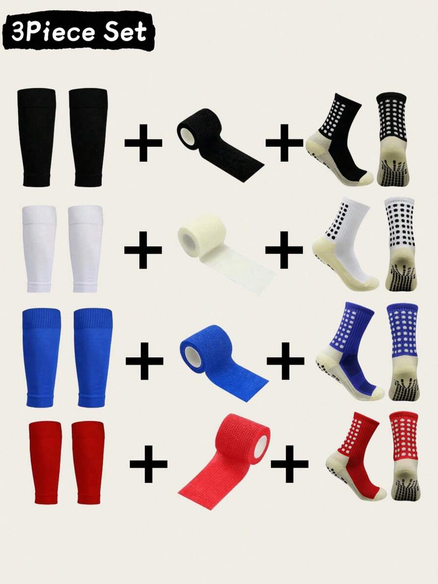 3 双装 女款男款运动袜 腿套 防滑足球袜 防滑袜