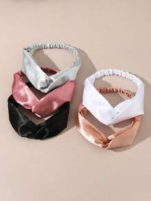 5pcs Set Women Retro Style Fabric Printed Headband Hair Accessories - Multicolor - View 7