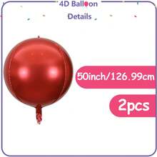 Oversized 4D Foil Balloons, Large Wedding Balloons, Outdoor Decorative Balloons, Multiple Colors, Suitable For Wedding Venue Decoration, Birthday Decoration, Indoor And Outdoor Arrangement, House Decoration, Valentine's Day Decoration, Proposal Background Decoration, Photography Props, Giant Balloons - Multicolor - View 16