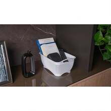 Canastas Organizadoras de Plástico Set de 3 Cestos de Almacenamiento y Decoración Blancos.Ideal para Artículos de Baño, Lavandería, Despensa, Cocina y el Hogar, es Multiusos y Fácil de Limpiar - 1 - Ver 7