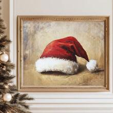 1 Stück, Leinwandkunst, gerahmte Weihnachtswanddekoration, Vintage Weihnachtsmannmütze Wandbehang, Vintage Ölgemälde des Weihnachtsmanns, Weihnachtsgeschenkbox, Winterlandschaft, Weihnachtsdekoration für Zuhause, Weihnachtsposter, Raumdekoration, Deko für Studentenwohnheim, Schlafzimmerdekoration, Wohnzimmerdekoration, Badezimmerdekoration, Küchendekoration, Bürodekoration, Weihnachtsgeschenke