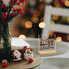 1 buc., Ornament creativ cu ren Rudolf și text de Crăciun cu mesajul LOVE - O decorațiune de Crăciun emoționantă pentru prieteni și familie, folosită pentru decorațiuni mici și creative pe rafturi de cărți, șeminee sau sub brazii de Crăciun.