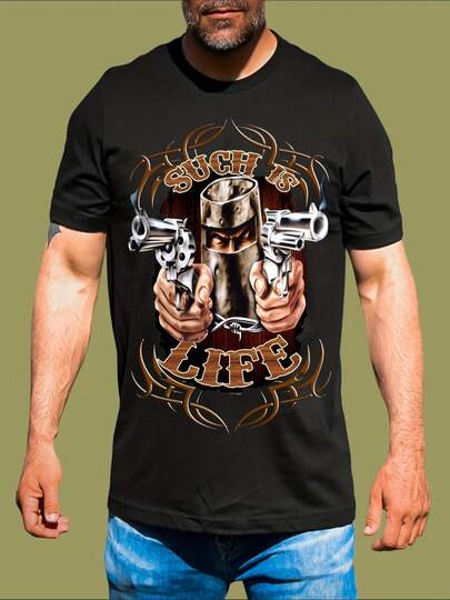 SUCH IS LIFE NED KELLY T-SHIRT Short-Sleeved Men T-Shirts 230g Cotton, Christmas, Father Holiday Gifts, Perfect Fan Gifts, Couples' Outfits, Men Clothes