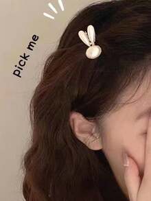 Faux Pearl Decor Hair Clip Elegant Claw Clips Hair Claws Hair Barrettes, Hair Accessories, Head Accessories - White - View 8