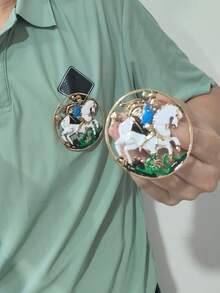 1pc Alloy Ancient Roman Knight Badge, 6.5cm/2.56in, Brooch For Men And Women, Creative Cultural Gift