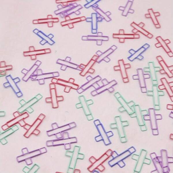 25pcs Cute Macaron Paper Clips, Kawaii Cross Shape Clip For Office School Supplies, Aesthetic Pastel Colored Document Clips For Journaling, Planner, Notebook, Bulletin Board