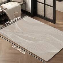 1pc Modern Minimalist Cream-Inspired Creative Abstract Geometric Line Area Rug, Super Soft Plush Faux Wool Contemporary Carpet, Machine Washable Mat, Suitable For Living Room, Bedroom, Bathroom And Entryway - Perfect For Christmas Decor, 700GSM, Indoor/Outdoor Use, Home Decor - Multicolor - View 13