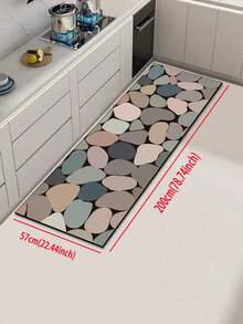 A Piece Of Silica Gel Kitchen Floor Mat With High-End And Simple Design, Colorful Block Pattern, Light Luxury And Fashionable Style, Buffering And Fatigue Resistant, Water Absorption And Quick Drying, Non-Slip Silica Gel Soft Rubber Floor Mat, Suitable For Kitchen, Bathroom, Entrance, Laundry Room And Other Places. ,Room Decor - Multicolor - View 15