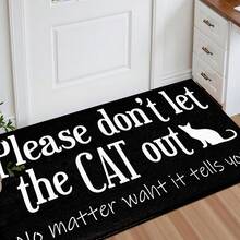 1pc Cute Cat Pattern Printed Rug, Faux Wool Mat - Highly Absorbent, Easy To Clean, Suitable For Home Decor, Farmhouse, Entryway, Indoor, Room, Kitchen, Dining Room, Small Office/Home Office, Sink, Laundry Room, Doormat, Kitchen Mat, Non-Slip Mat