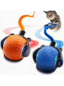 Interactive Cat Toy For Indoor Cats, Featuring A Fast-Moving Ball With A Tail, Automatically Rotating 360°, Adjustable Speed, Perfect For Entertaining Bored Adult Cats, Engaging Cat Toy, Fun Cat Accessory, High-Quality Construction, Made With PetSafe Materials, Interactive Pet Ball, For Playful Kittens, For Pet Owners.