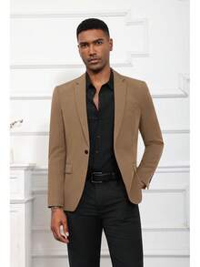 Men's Casual Blazer Jacket, Lightweight Regular Fit For Business - Xanh đậm - Xem 6